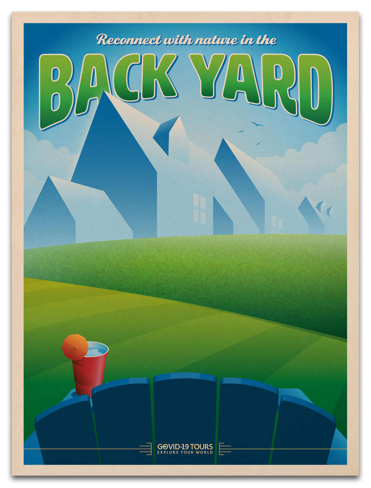 Back Yard Quarantine Travel Poster